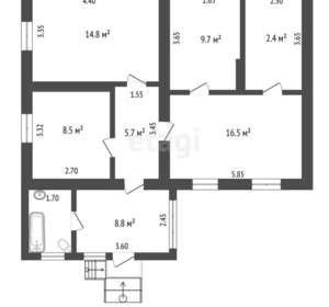 Дом 77м², 1-этажный, участок 6 сот.
