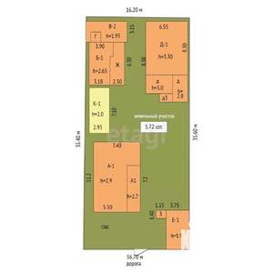 Дом 59м², 1-этажный, участок 3 сот.