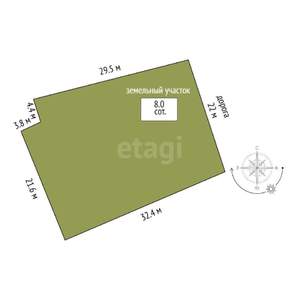 Дом 43м², 1-этажный, участок 4 сот.