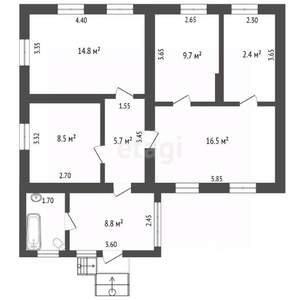 Дом 77м², 1-этажный, участок 6 сот.