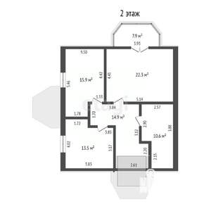 Дом 172м², 2-этажный, участок 10 сот.  