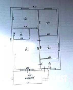 Дача 74м², 1-этажный, участок 4 сот.  