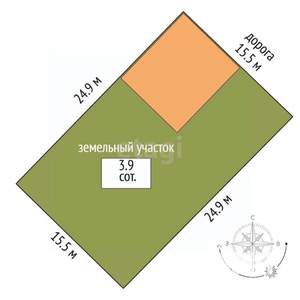 Дом 173м², 3-этажный, участок 4 сот.  