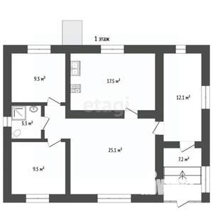 Дом 173м², 1-этажный, участок 8 сот.  