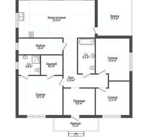 Дом 145м², 1-этажный, участок 8 сот.  