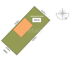 Дом 48м&sup2;, 1-этажный, участок 5 сот.  