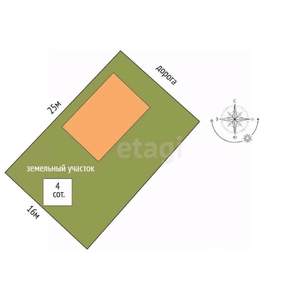Дом 50м², 1-этажный, участок 4 сот.  