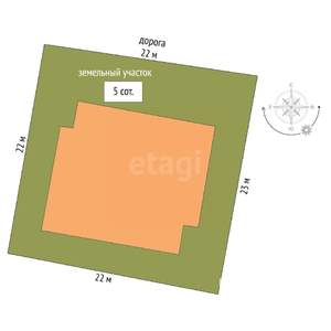 Таунхаус 33м&sup2;, 2-этажный, участок 5 сот.  