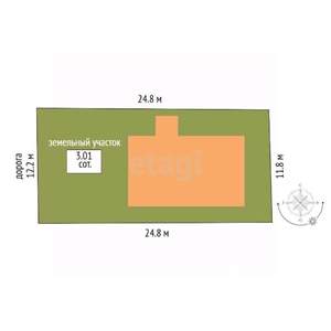 Дом 88м&sup2;, 1-этажный, участок 3 сот.  