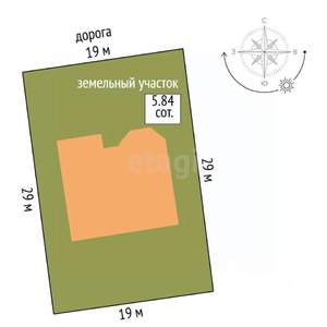 Дом 135м², 1-этажный, участок 6 сот.  