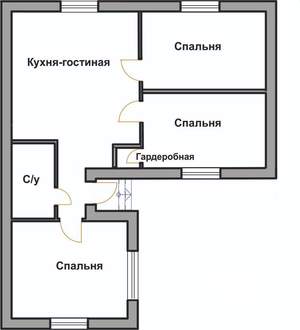 Дом 90м², 1-этажный, участок 4 сот.  