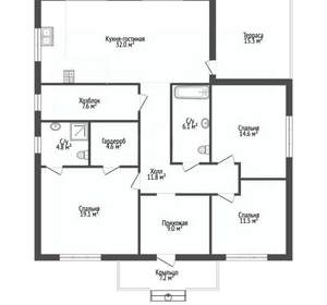 Дом 145м², 1-этажный, участок 8 сот.  