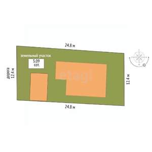 Дом 69м², 1-этажный, участок 3 сот.  