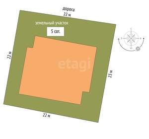 Дом 33м&sup2;, 2-этажный, участок 5 сот.  