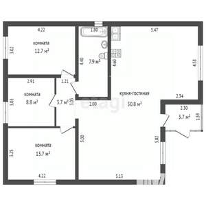 Дом 120м², 1-этажный, участок 4 сот.  