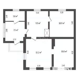 Дом 57м², 1-этажный, участок 7 сот.  