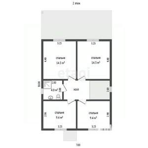 Дом 140м², 2-этажный, участок 3 сот.  