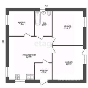 Дом 70м², 1-этажный, участок 4 сот.  