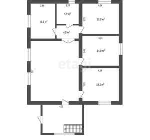 Дом 225м², 2-этажный, участок 8 сот.  