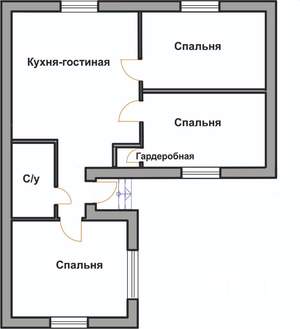Дом 103м², 1-этажный, участок 4 сот.  