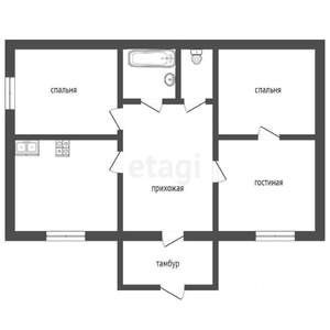 Дом 73м&sup2;, 1-этажный, участок 6 сот.  