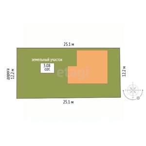 Дом 56м&sup2;, 1-этажный, участок 3 сот.  