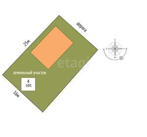 Дом 50м², 1-этажный, участок 4 сот.  