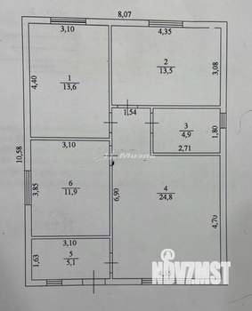 Дом 82м², 1-этажный, участок 3 сот.  