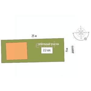 Дом 50м², 1-этажный, участок 2 сот.  