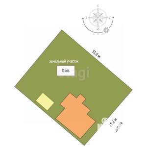 Дом 170м&sup2;, 2-этажный, участок 8 сот.  