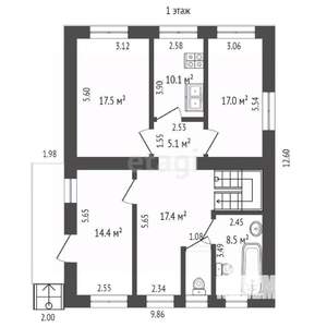 Дом 282м&sup2;, 3-этажный, участок 6 сот.  