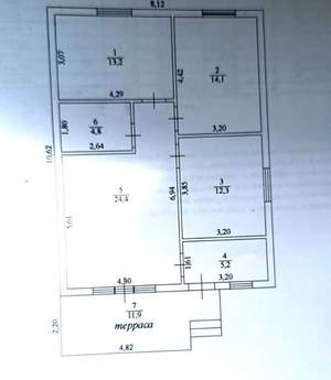 Дача 74м², 1-этажный, участок 4 сот.  