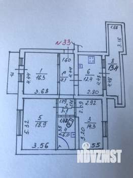 3-к квартира, на длительный срок, 93м2, 4/4 этаж