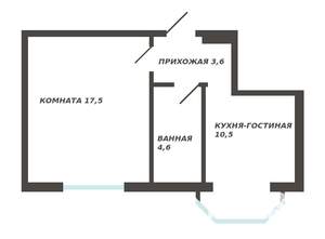 1-к квартира, на длительный срок, 38м2, 5/9 этаж