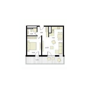 2-к квартира, вторичка, 56м2, 12/12 этаж