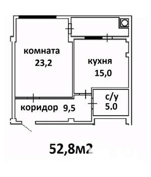 1-к квартира, вторичка, 53м2, 5/11 этаж