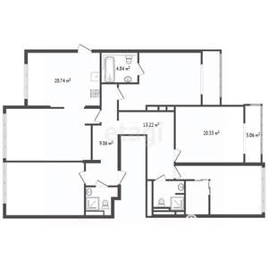 3-к квартира, вторичка, 120м2, 15/16 этаж