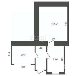 1-к квартира, вторичка, 31м2, 1/2 этаж