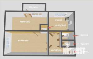2-к квартира, вторичка, 40м2, 5/5 этаж