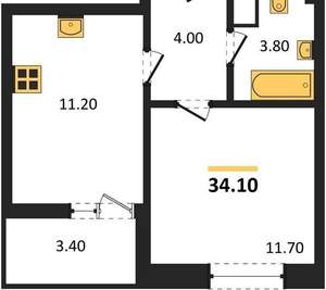 1-к квартира, вторичка, 34м2, 2/9 этаж