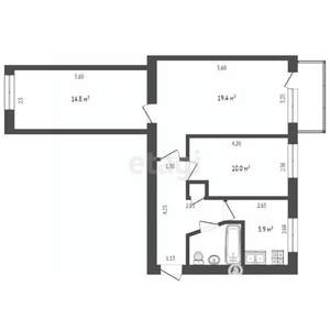 3-к квартира, вторичка, 62м2, 5/5 этаж