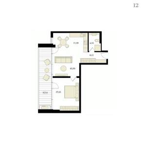 2-к квартира, вторичка, 63м2, 3/12 этаж