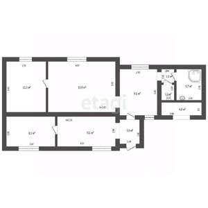 3-к квартира, вторичка, 69м2, 1/1 этаж