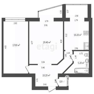 2-к квартира, вторичка, 68м2, 1/11 этаж