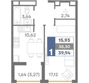 1-к квартира, вторичка, 40м2, 8/16 этаж