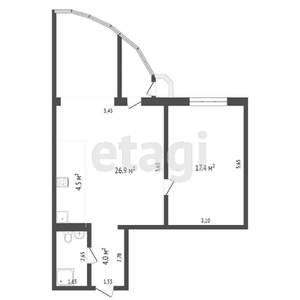 2-к квартира, вторичка, 69м2, 5/5 этаж