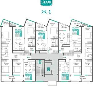 1-к квартира, вторичка, 41м2, 8/9 этаж