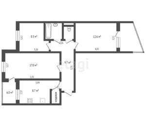 3-к квартира, вторичка, 64м2, 5/9 этаж