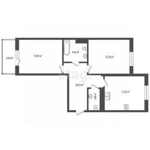 2-к квартира, вторичка, 60м2, 2/9 этаж