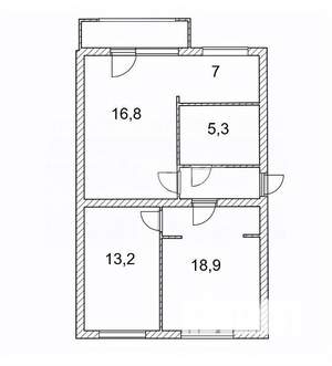 3-к квартира, вторичка, 64м2, 3/5 этаж